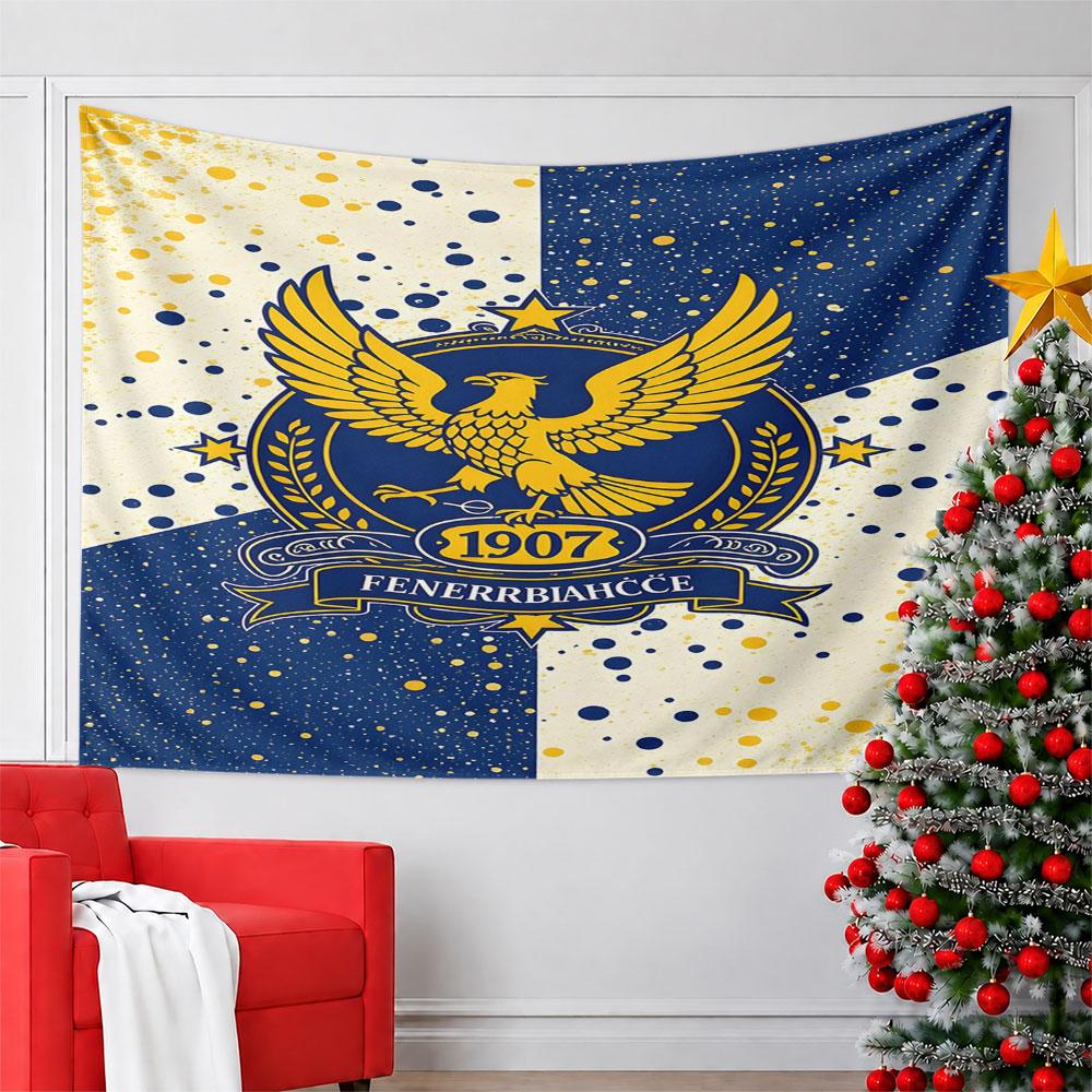 "Golden Eagle Emblem with 1907 Design" Pattern Wall Hanging Tapestry Decorative Tapestry Home Decor for Bedroom and Living Room