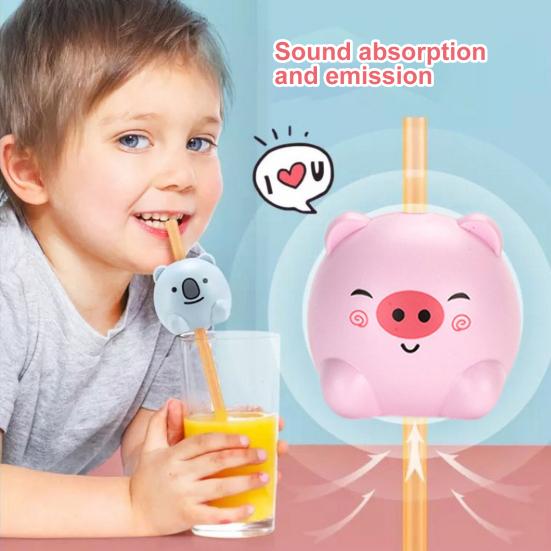 1 Set Cartoon Animal Sound Straw for Kids Cute Straw Topper for Baby Animal Party Favors Reusable Fun
