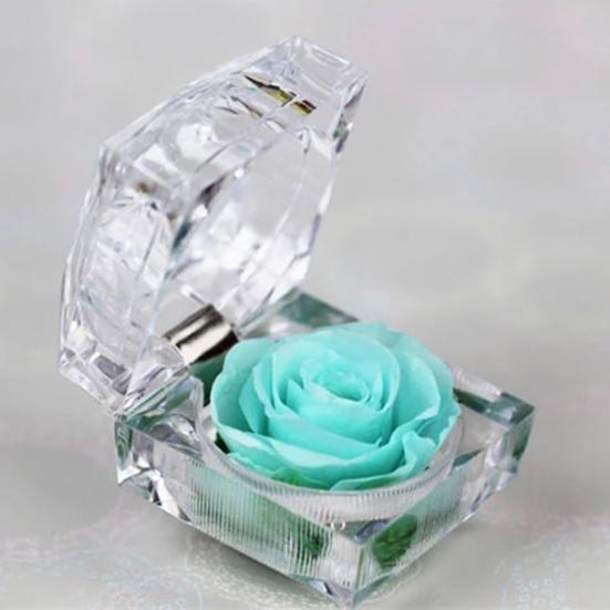 Romantic Ring Box Handmade Plastic Nice-looking Forever Rose Jewelry Box for Anniversary