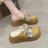 Fashion Casual Woman Shoe Clogs Platform Pearl Decorateion Slip-on Round Toe New Creepers Beading Slip On Summer Mary Janes Slipper