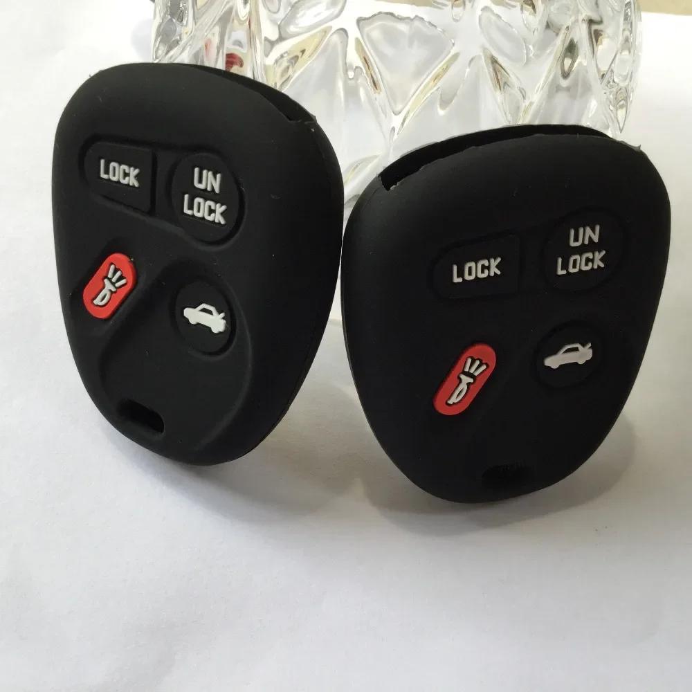 4 Buttons Key Fob Cover Jacket Silicone Key Protector Case For Gmc Buick Lesabre Cadillac Pontiac Chevrolet
