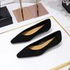 3683-15 European and American style versatile daily simple and comfortable suede pointed head shallow mouth low heel wedge single shoes women's single