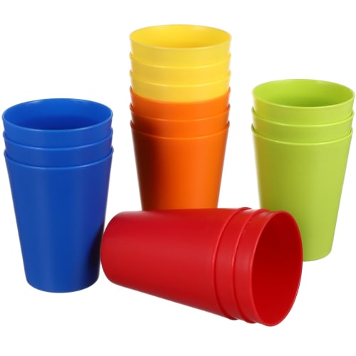 15-Piece Set of 200ml Heat-Resistant Plastic Cups, Shatter-Resistant and Reusable, Ideal for Kindergartens and Daycares, Random Colors