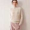 Women's 100% Cashmere Vintage Loose Fit Half High Neck Pullover - Thick, Warm Knit Sweater for Autumn/Winter.