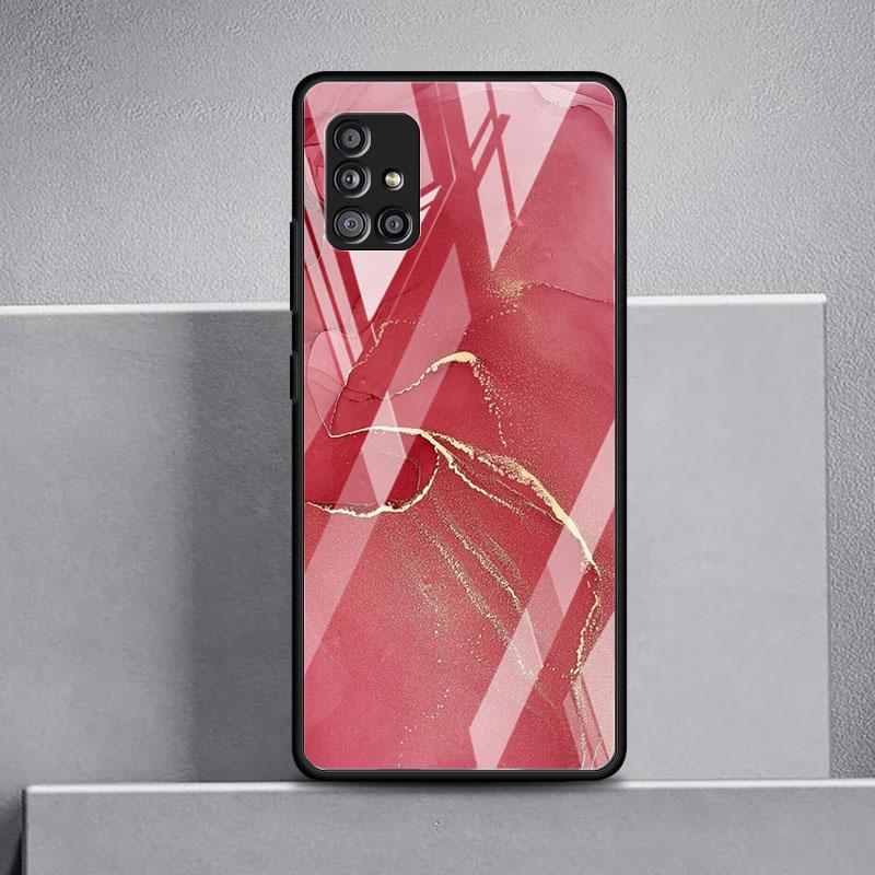 Marmor Mønster 3 Glass Deksel For Samsung Galaxy A52 A71 A50 A51 A70 A21s A31 A72 A10 A12 A30 A22 5G Telefondeksel