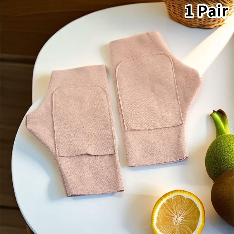 1 Pair Warm Women Fingerless Gloves Soft Solid Color Half Finger Gloves Touch Screen Velvet Mittens Winter Pocket Design