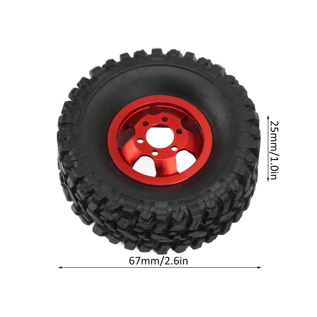 4 Pieces RC Car Tires Wheel Rims Radio Control Tires Rubber Tires Easy to Install for WPL C14 C24 B14 B24 B16 B36 RC Car Modification DIY RC Car DIY