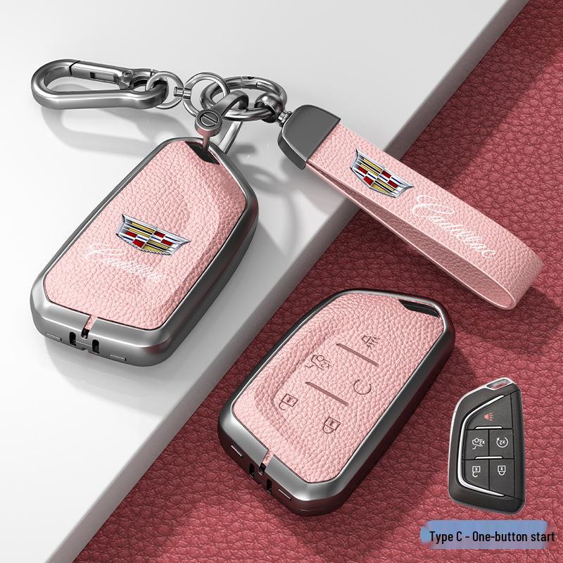 Lädernyckelskydd för Cadillac XT5/CT6/XT4/XTS och ATSL – Unisexdesign med spänne