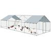 Chicken Coop Free Range Run For Chickens With UV Resistant Tarp Steel Mesh Feeder For 24 30 Chickens