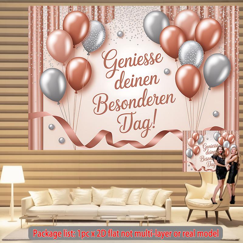 Party Backdrop Elegant Flat Balloons German Greeting Landscape Traditional Banners Holiday Photo Booth Background Birthday Party Decor