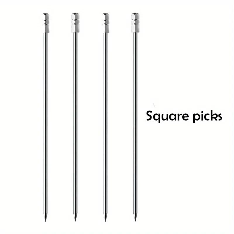 4pcs Stainless Steel Cocktail Picks Fruit Picks Cocktail Sticks For Bar Pub Club Restaurant And Home Use Drinkware Accessories