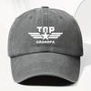 Uniform TOP GRANDPA Letter Printed Washed Retro Baseball Cap Sun Visor Outdoor Hat for Men and Women