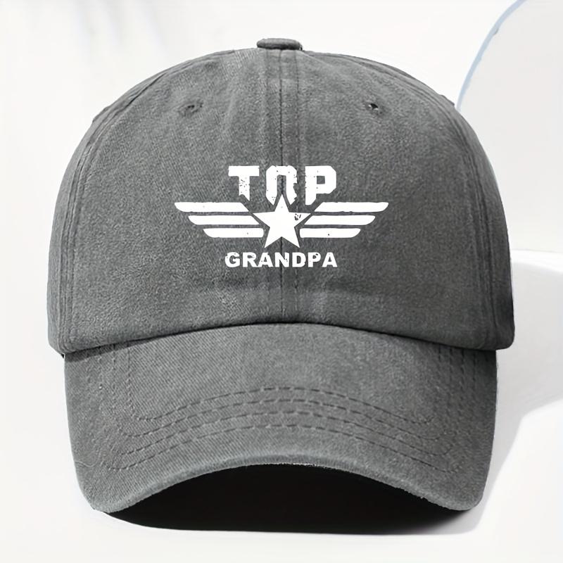 Uniform TOP GRANDPA Letter Printed Washed Retro Baseball Cap Sun Visor Outdoor Hat for Men and Women