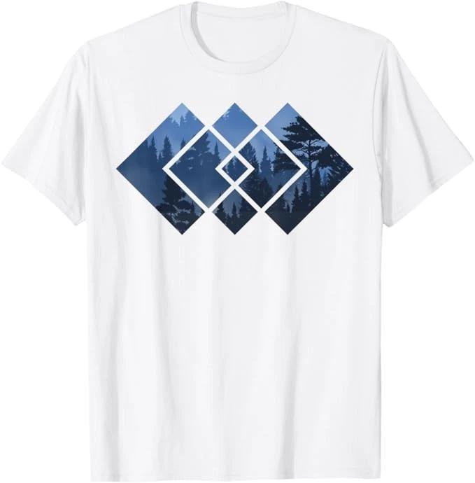 Forest Nature Square T-shirt Comfortable and Breathable Soft Fashionable Funny Daily Sports Wear Men's Clothing Men Tee