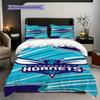 Charlotte Hornets Dynamic Blue Energy Three-piece set(1 * duvet cover + 2 * pillowcase, without core)Soft and comfortable Bedding set