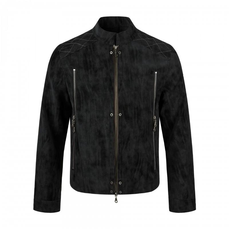 Vintage Stand Collar Slim Fit PU Leather Jacket Long Sleeve Zip Up Coat Men Women