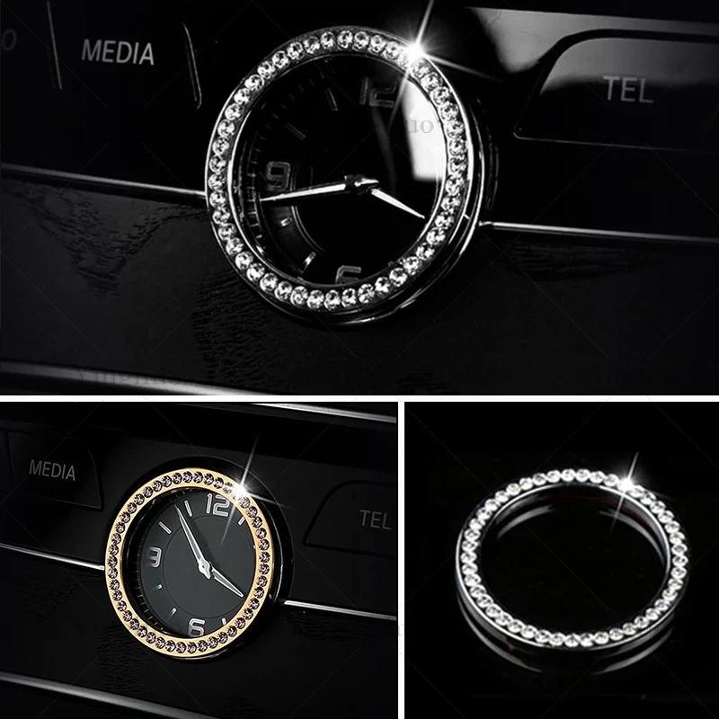 For Mercedes-Benz C E S Class W205 W213 W222 Crystal Style Car Center Front Clock Ring Cover Trim Car Interior Accessories RSTUV1