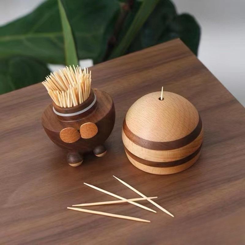 Bee Toothpick Box Cute Solid Wood Dining Table Creative Decoration Cartoon Home Desktop Little Bee Ornament Toothpick Box