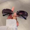 Fashion Y2k Rimless Sunglasses for Women Trendy Sun Glasses Retro Goggle Shades Summer Traveling Eyewear UV400 Gafas De Sol