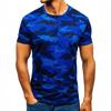 Summer Men's Short Sleeved T-shirt with Digital Printing Camouflage Round Neck Casual Short Sleeved 3D T-shirt