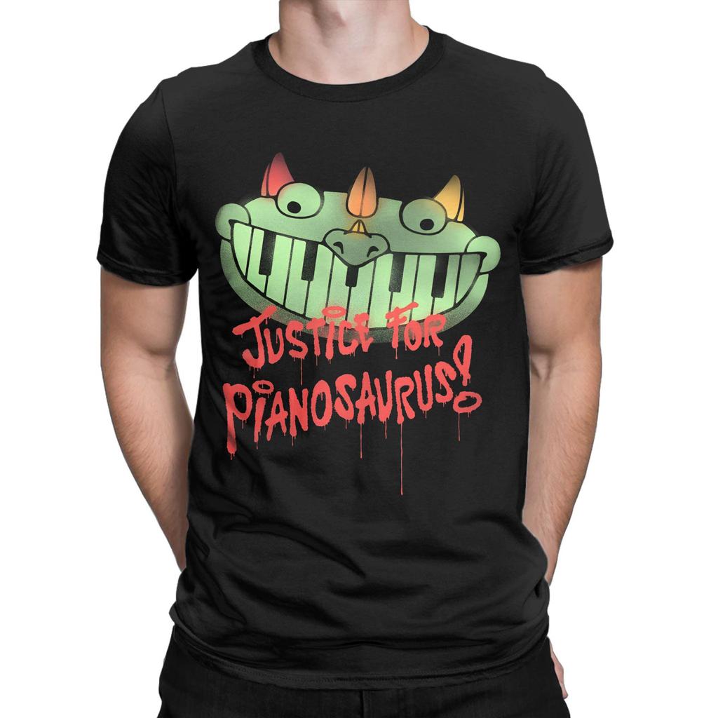 Pár tričko Spravedlnost pro Pianosaura Klavírní Dinosauří Trička Harajuku Poppys Letní Tričko Y2K Vtipné Oblečení z Čisté Bavlny