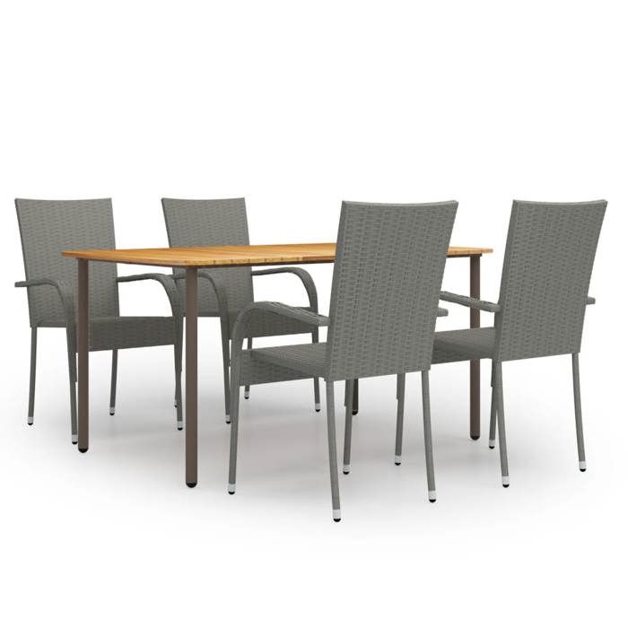 VidaXL Ensemble de Salle à Manger de Jardin 5 pcs Table et Chaises de Repas de Patio Mobilier à Dîner de Terrasse Extérieur 3072493