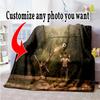 Customize Photos Personalized Picture Blanket Lightweight Customizable Blanket Warmthful Decor for Home Decor Office Chair Livingroom Seaside