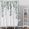 Small Fresh Shower Curtain Hand Painted Plant Watercolor Waterproof Polyester Shower Curtain With Hooks For Bathroom Decoration