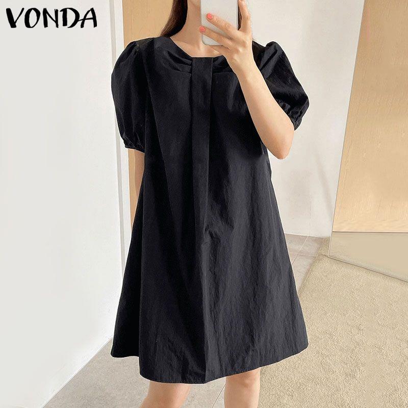

VONDA Сезонное летнее женское короткое платье с пышным рукавом