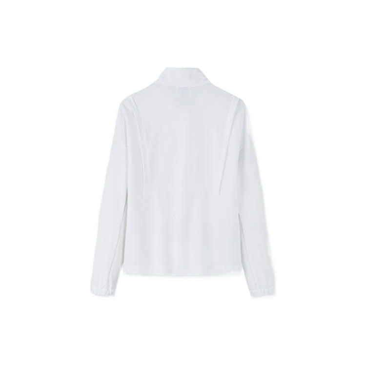 Anta Solid Color Stand Collar Zip Long Sleeve Jacket Women Jacket White 962237603-1