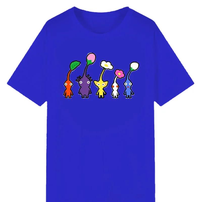 Kawaii Pikmin T Shirt Men Funny TShirt Harajuku Cute Cartoon Graphic Tshirts Summer Breathable Comfortable Tee Hombre Oversized