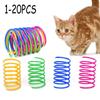 4/8/12/20Pcs New Bouncy Plastic Cat Spring Toy Pet Playing Training Kitten Toys