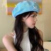 Cute And Sweet Korean Style Beret Hat For Women With Bow And Embroidery For Spring