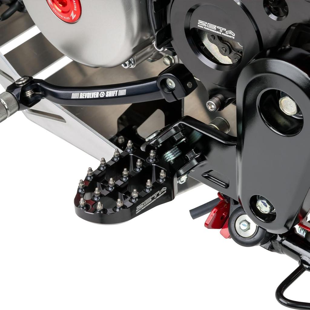 ZETA RACING Aluminum Aluminum for Honda GROM MONKEY125 GB350 and DAX125 Part Footpegs, Black, High-Strength Alloy, (2013-2024), (JB02/JB03)