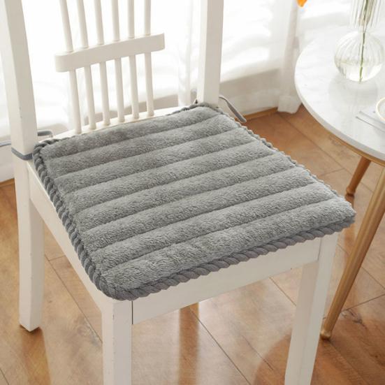 Seat Cushion Trapezoidal Shape Adjustable Straps Plush Material Chair Pad Dining Office Car Seat Cover Home Accessory