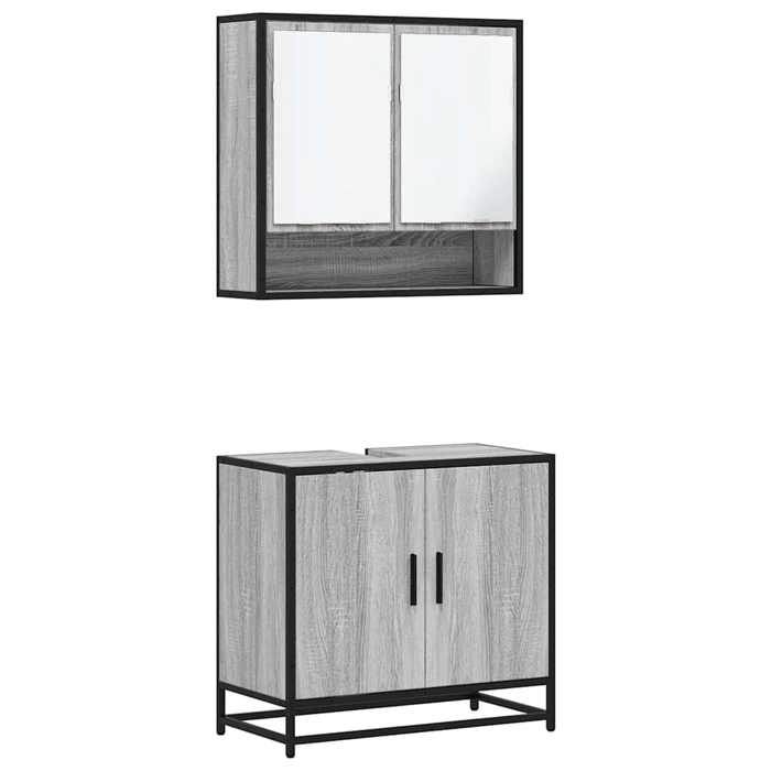 VidaXL Ensemble De Meubles De Salle De Bain 2 Pcs Sonoma Grey, Storage Cabinet, Bathroom Cabinet, Vanity Unit 3300918