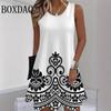 2026 New Fashion Pattern 3D Printing Women'S Dresses For Summer Tank Beach Holiday Hawaii Sleeveless Loose Dress Casual Sundress