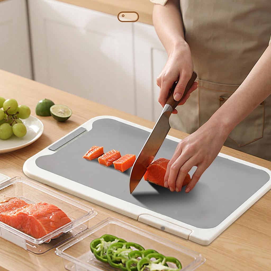 Cutting Board Double Sided Stainless Steel Cutting Board for Kitchen Food Grade PP Non-Slip Easy Clean Chopping Quick Defrosting