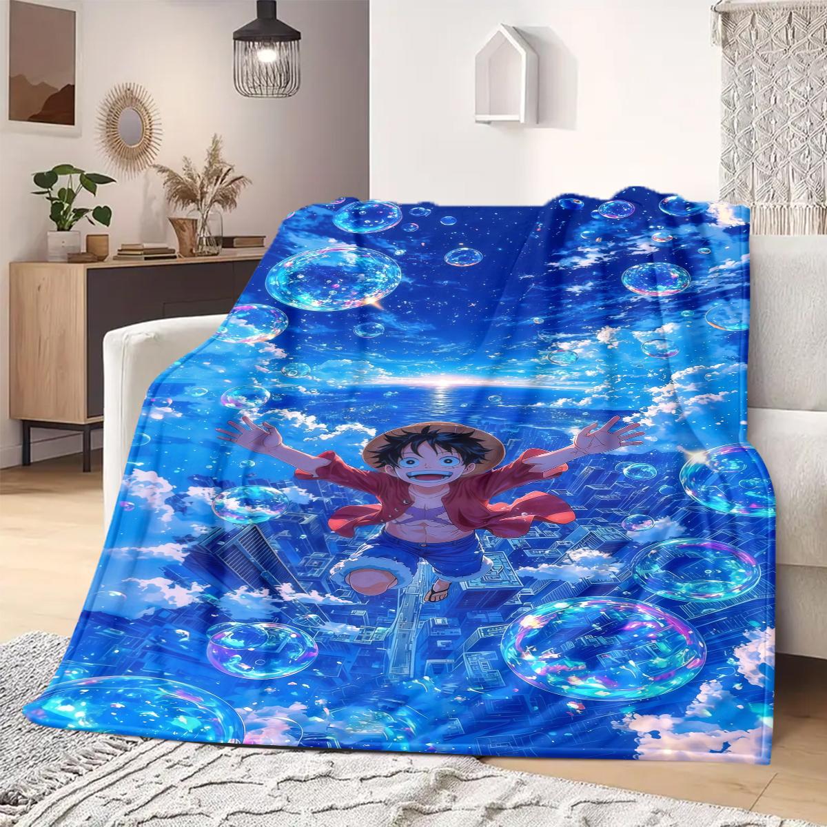 

Luffy D Cartoon Print Blanket Warm Comfortable Flannel Blanket Suitable for Bedrooms,Sofas, Beds,Chairs,Travel 53 75x90cm