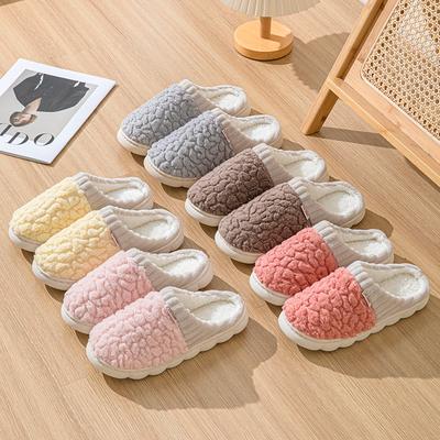 Flauschige Winterwarme Plüsch-Hausschuhe Herren Damen Weiche Indoor-Boden Flache Zuhause Rutschfeste Schuhe
