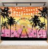 Tropischer Strand Hintergrund für Fotografie Sommer Hawaii Blaues Ozeanwasser Meeresufer Palme Kinder Feiertagsparty Foto Hintergrund Dekoration