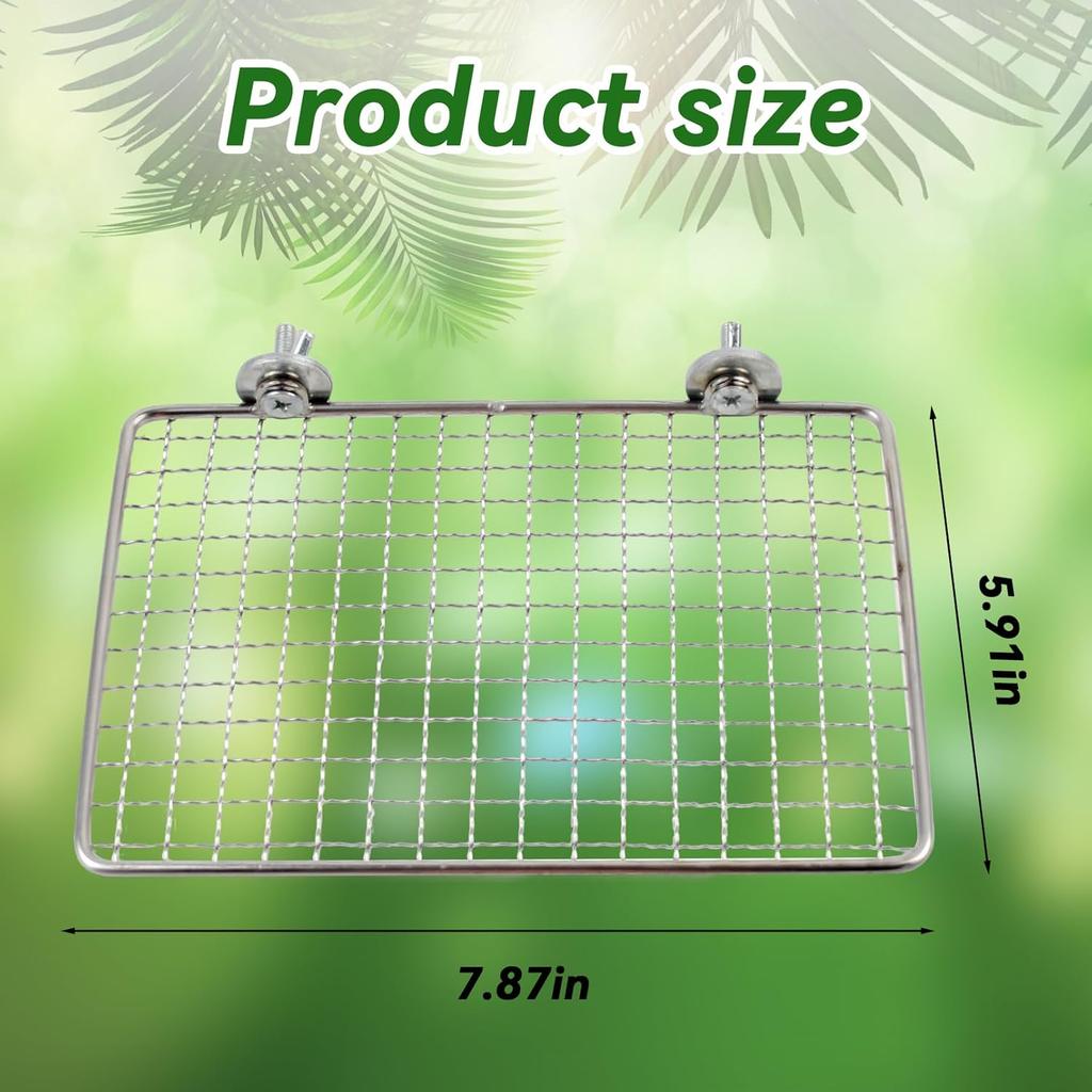 Platform Perch for Parrots,7.87 x 5.90 Inch Bird Flat Perches Stainless Steel Budgie Stand Shelf Rectangle Anti-Chewing Bird Cage Accessories for