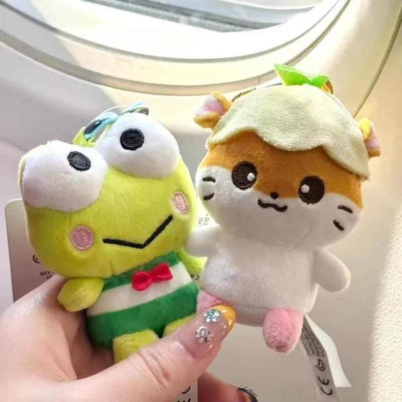 //Kawaii Gudetama Sam Gudetama Ahiru No Pekkle Plush Doll Keychain Hangyodon Keyring My Melody Stuffed Backpack Pendant Set