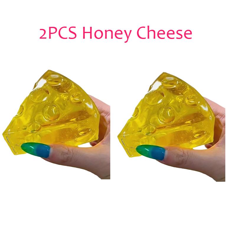 *New Squishy Honey Cheese Square Fidgets Toys Super Soft Mochi Cheese Squeeze Toy Funny Anti-Stress Sensory Toy For Adults Gifts