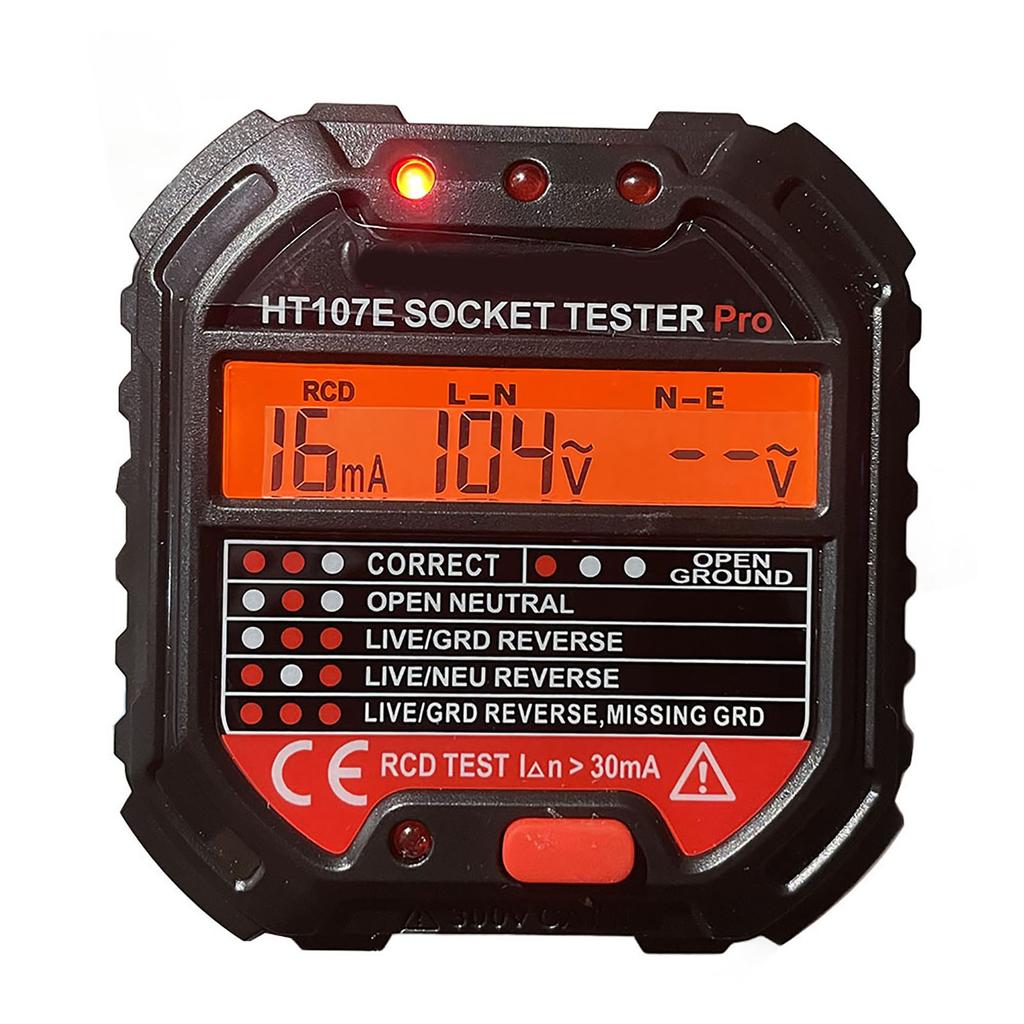 HT107E Socket Outlet Tester Accurate LCD Display Circuit Polarity Voltage Detector