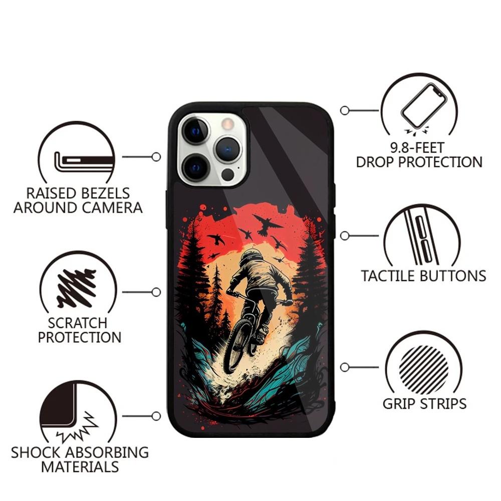 Amazing Mountain Bike Bicycle Phone Case For iPhone 15,14,13,12,11,Plus,Pro,Max Mini Magsafe Magnetic Wireless Charging