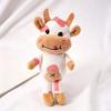 Portachiavi Mucca di Peluche con Imbottitura in Cotone PP per Regalo e Collezione