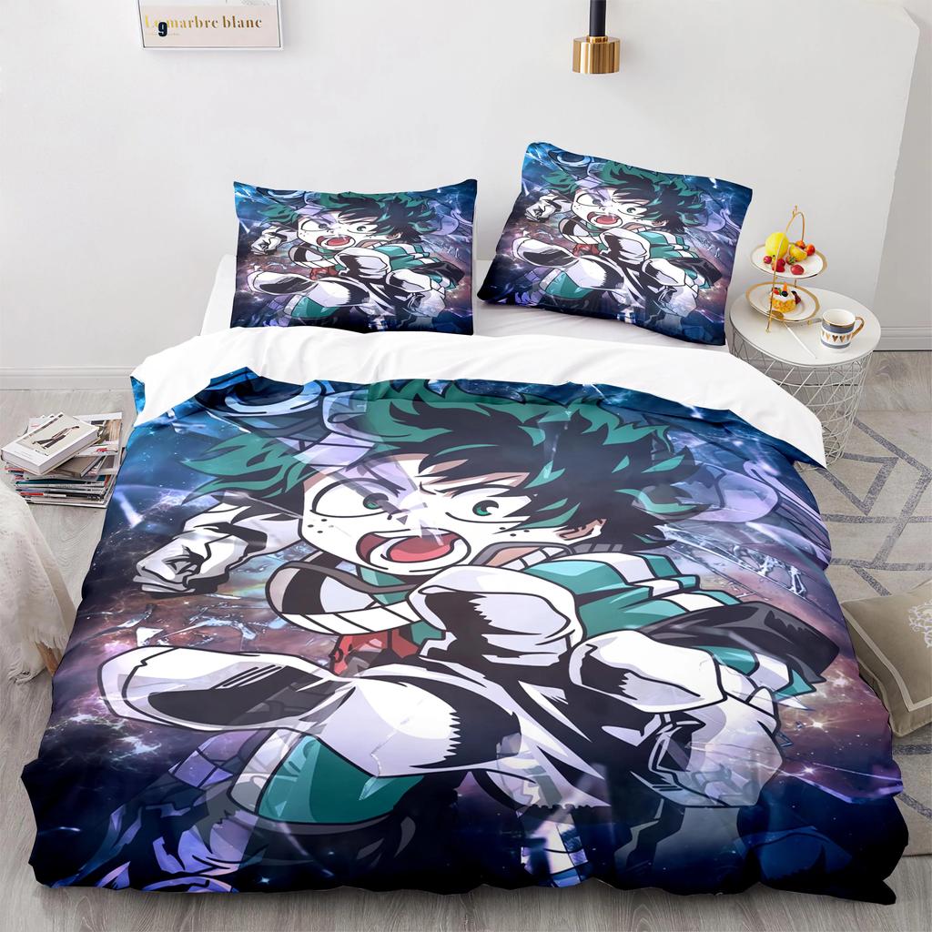 New Japan Anime My Hero Academia Printed Bedding Set Cartoon Duvet Covers Pillowcases Comforter Bedding Set Bedclothes Bed Linen