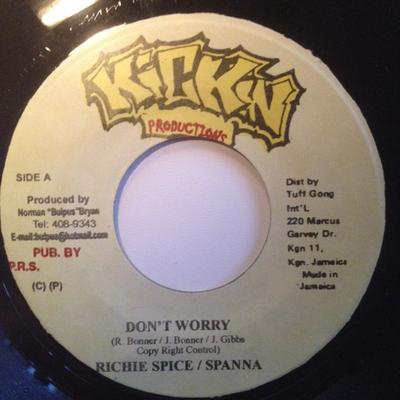 7inch Record RICHIE SPICE & SPANNER BANNER / PLI - Don´t Worry / Let The Youth Dem Go NONE Kickin Producti Jamaica Reggae, Ska & Dub Used