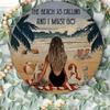 Vintage Metal Tin Sign Beach Is Calling Me Round Wall Decor for Kitchen Home